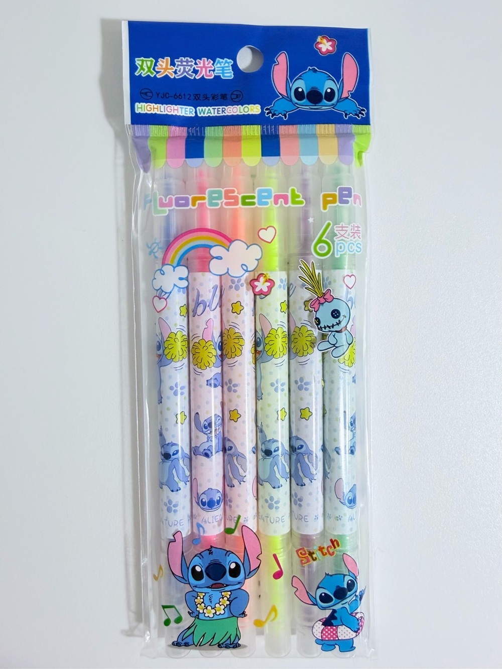 Disney Stitch Plush Bag & Stitch Bundle Sticker Packs & Highlighters — Gift Set - Picture 9 of 11